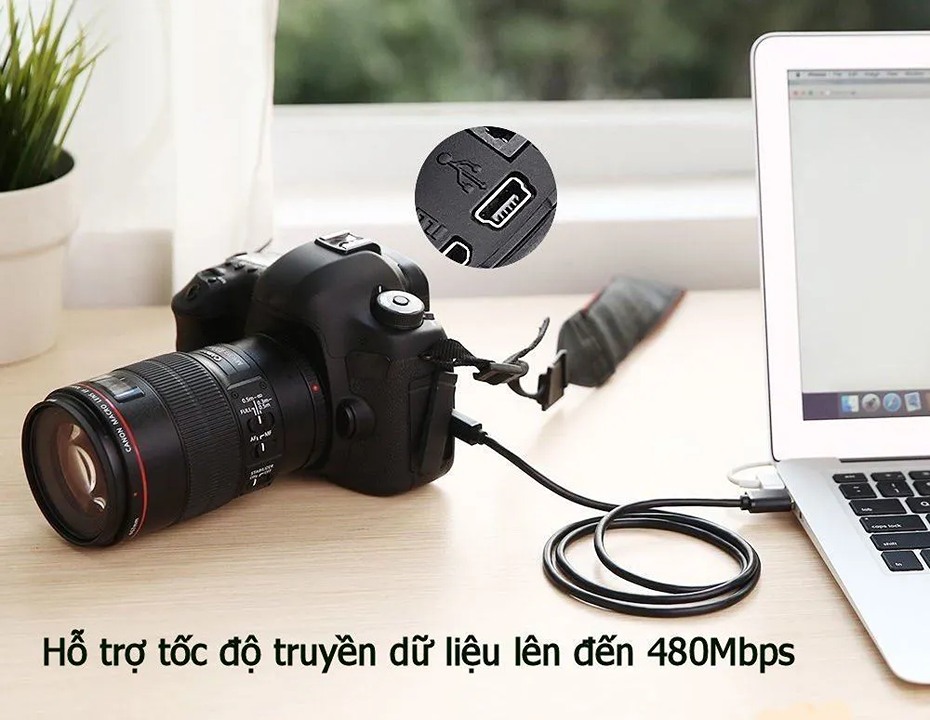 Cáp Mini USB to USB Ugreen 10385 2.0 (Dài 1.5m, Đen)