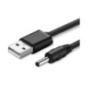 Cáp sạc dài 1m USB sang DC Ugreen 10376 (hỗ trợ sạc nhanh 2A, Đen)