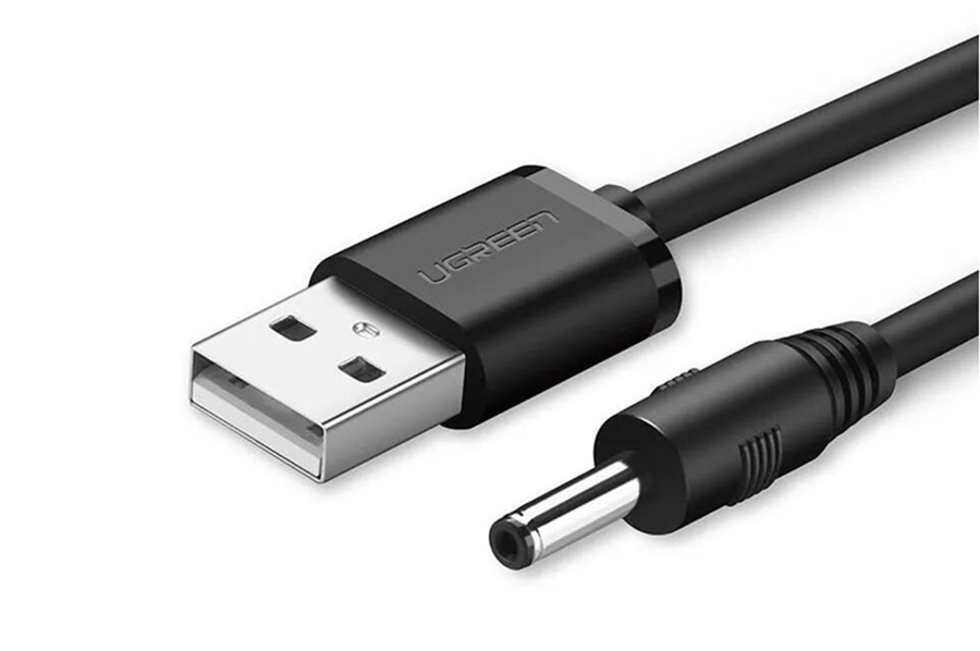Cáp sạc dài 1m USB sang DC Ugreen 10376 (hỗ trợ sạc nhanh 2A, Đen) 