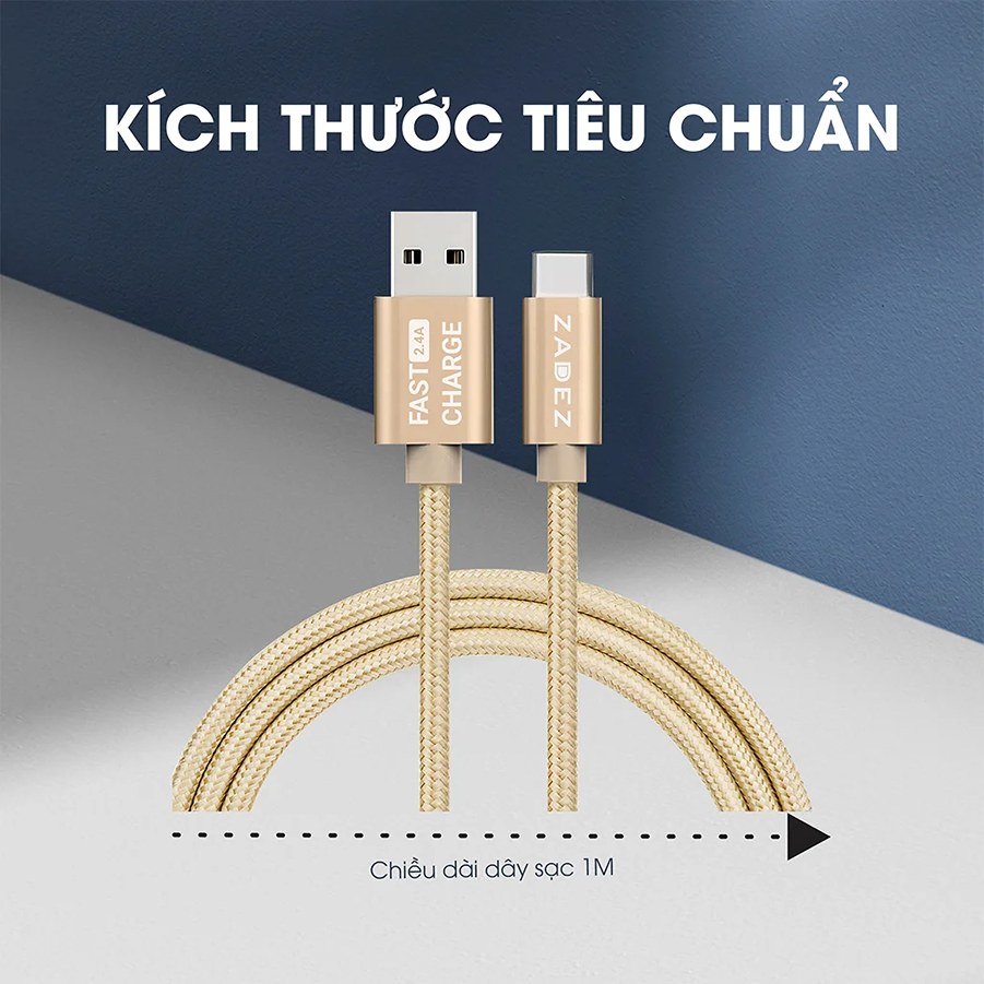 Cáp Sạc Zadez ZCC-135 Vàng Đồng