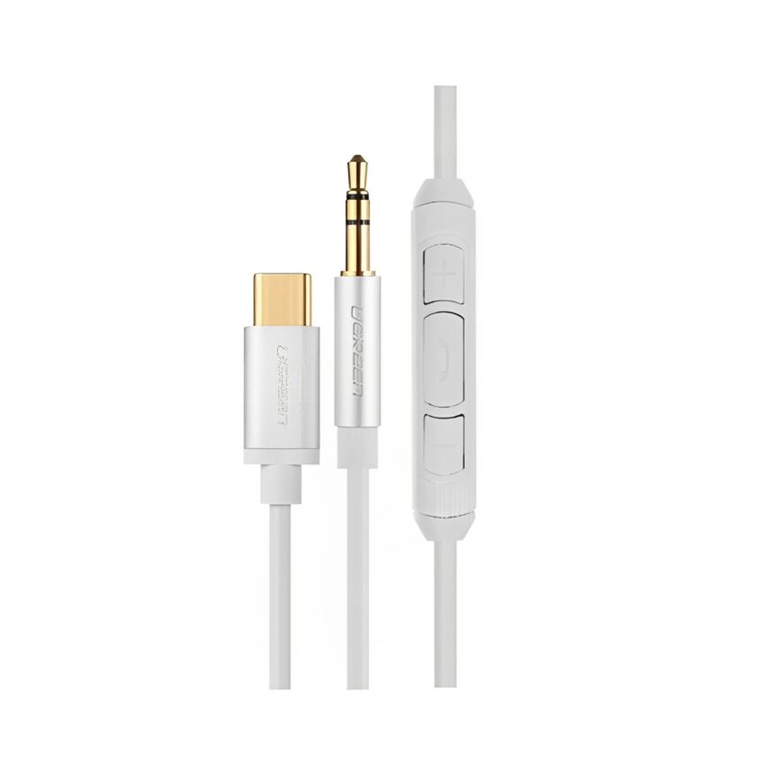 Cáp USB-C to Audio 3.5mm Ugreen 30633 (Dài 1m, Trắng)