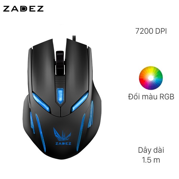 Chuột gaming Zadez G-611M Đen