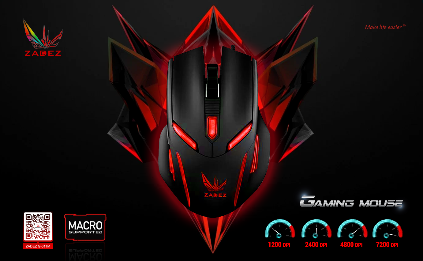 Chuột gaming Zadez G-611M Đen