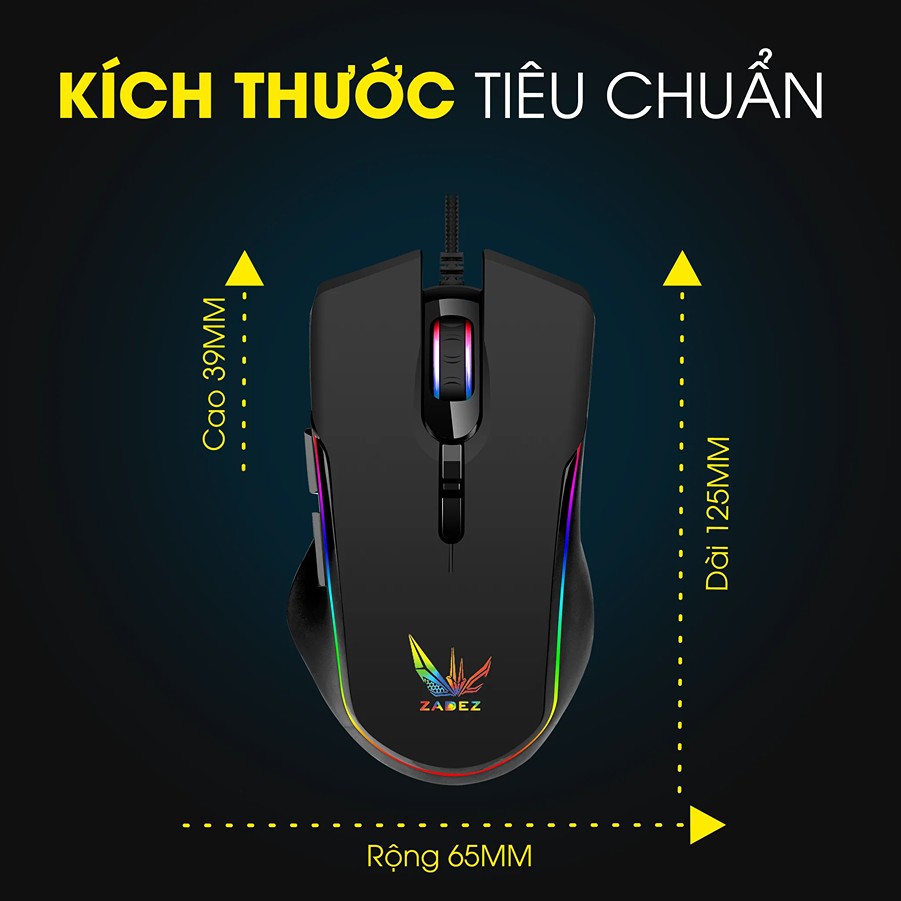 Chuột Gaming Zadez G156M (Wired, Đen)