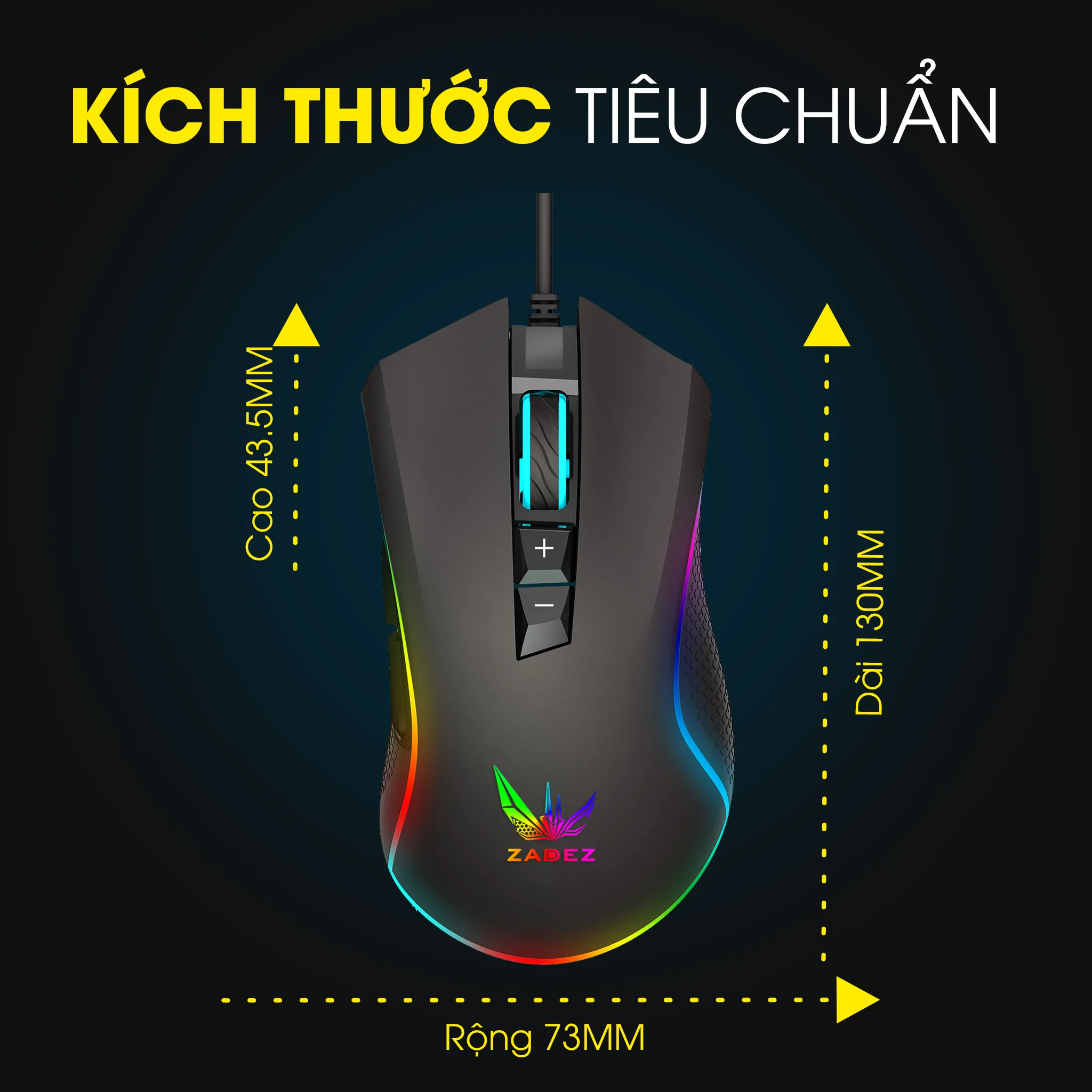 Chuột gaming Zadez GT-615M Đen