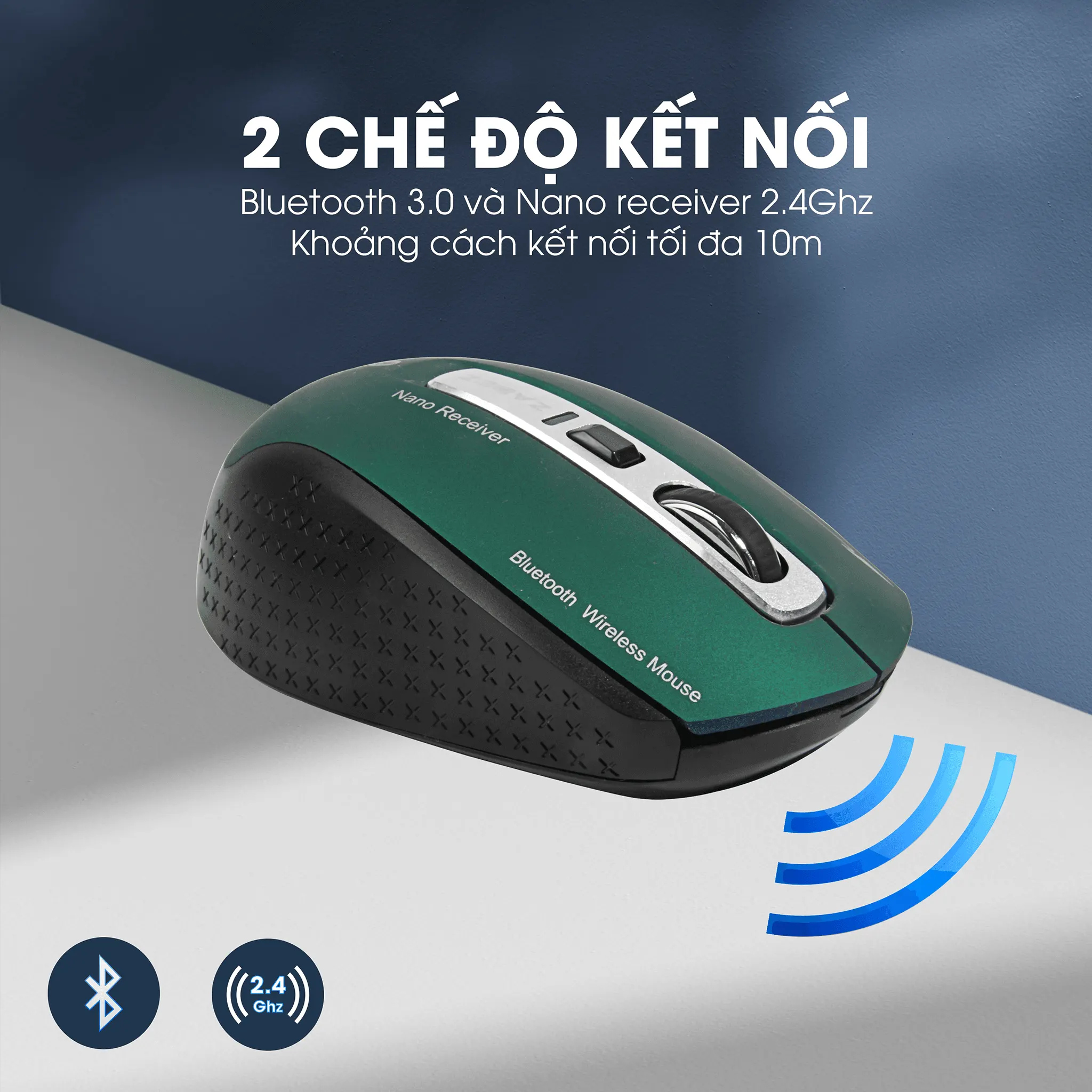 Chuột Không Dây Zadez M-350GN Xanh Lá