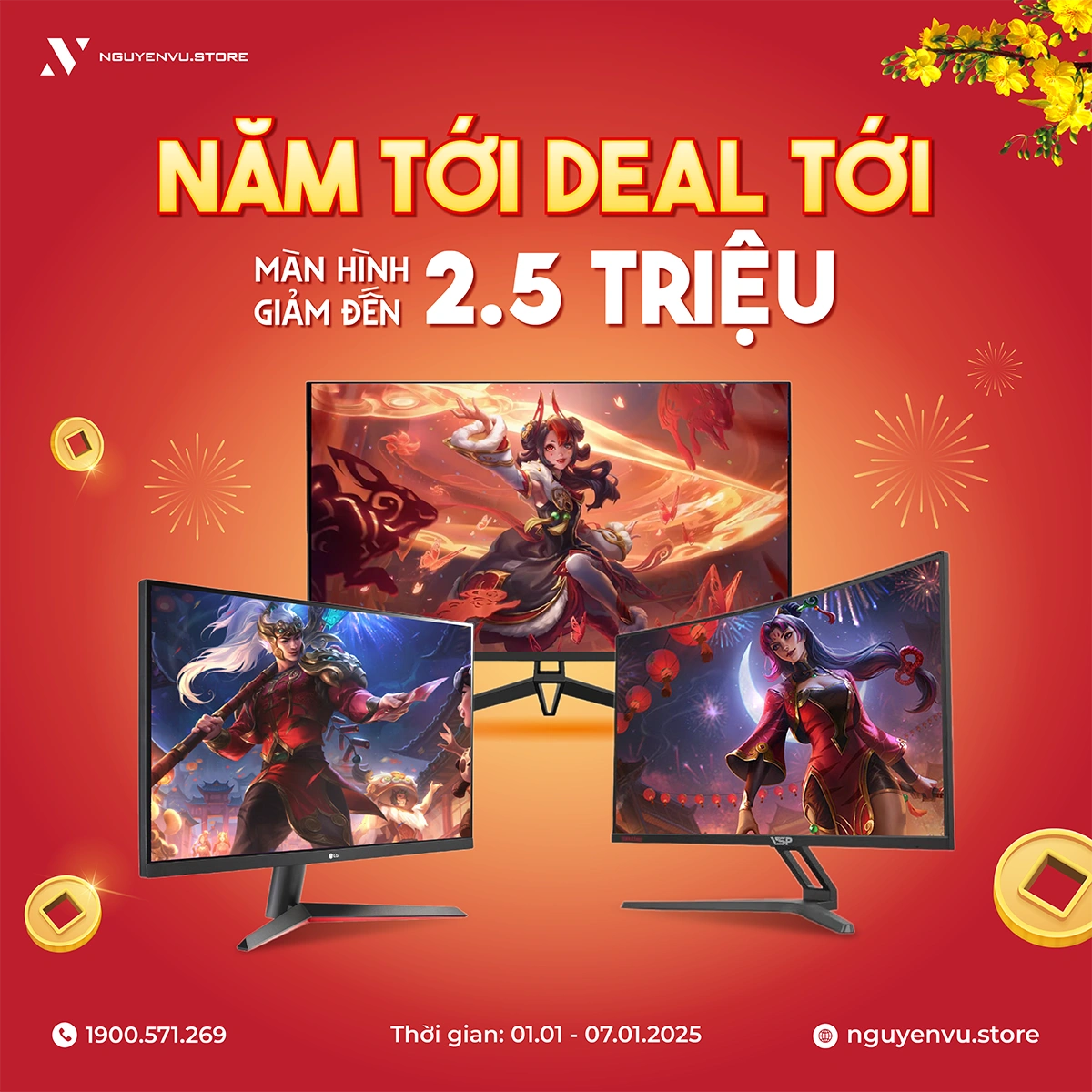 Năm Mới Deal Tới: Màn hình giảm đến 2.5 triệu | Nguyễn Vũ Store