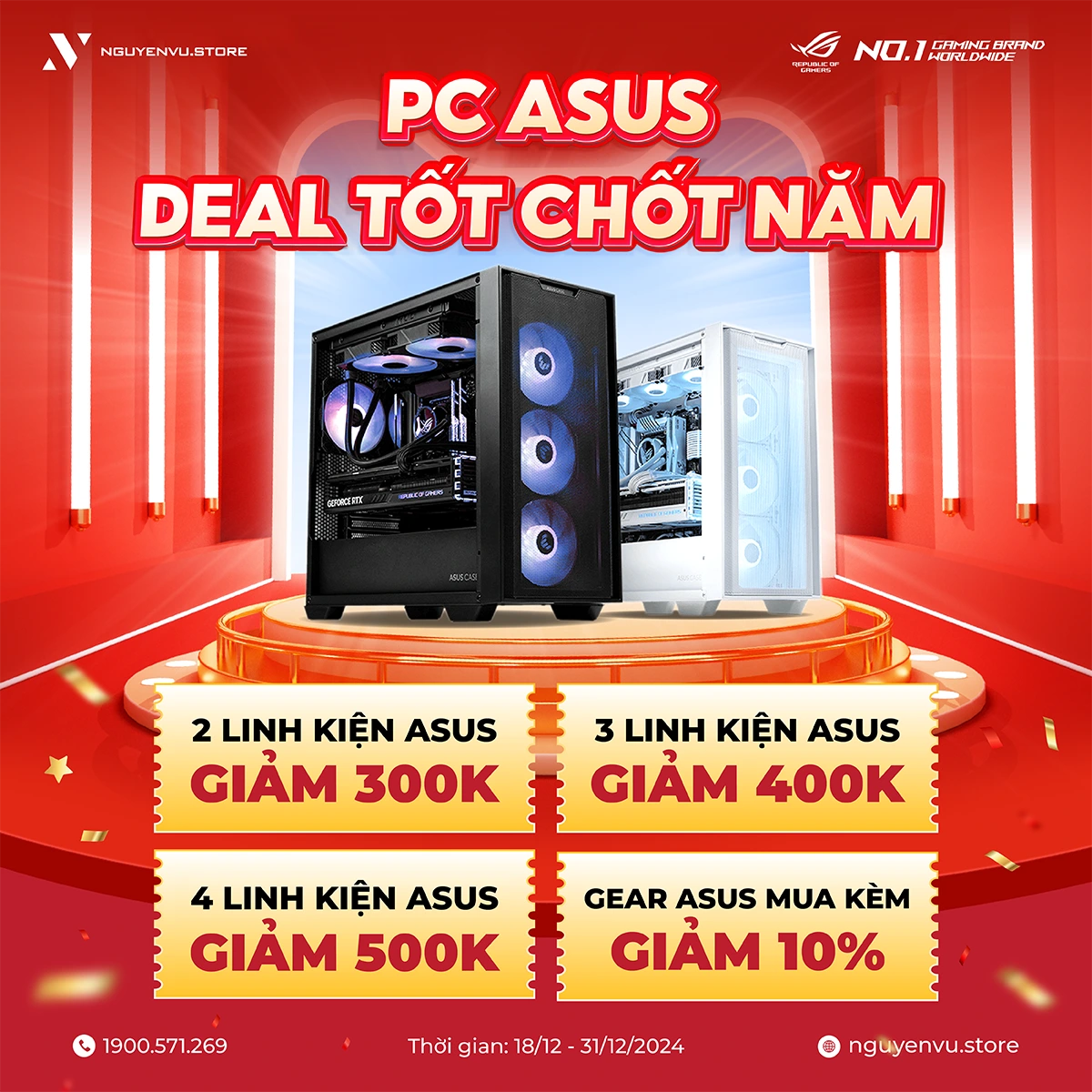 PC ASUS ưu đãi đến 500.000đ tại Nguyễn Vũ Store