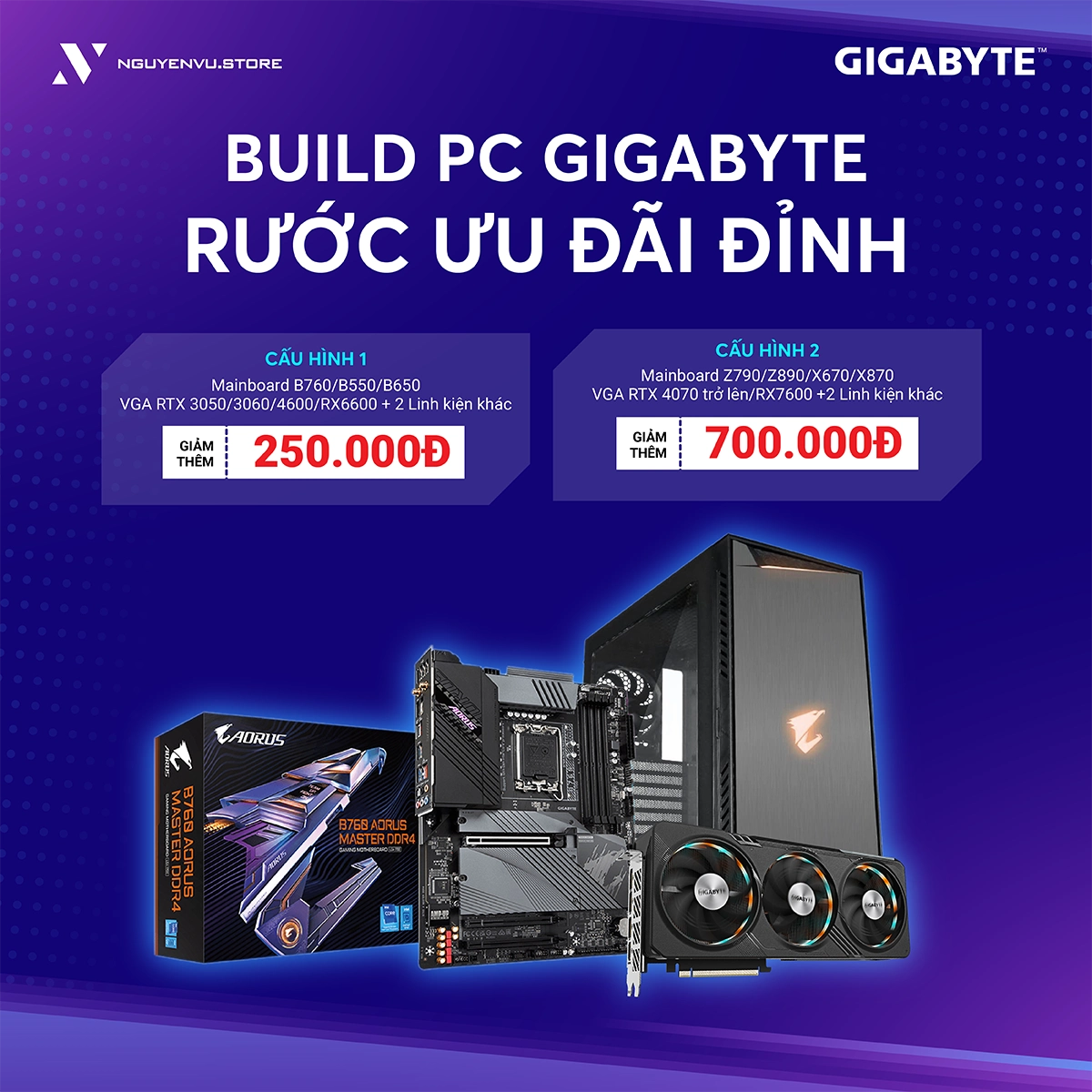 Build PC Gigabyte Rước Ưu Đãi Đỉnh | Nguyễn Vũ Store