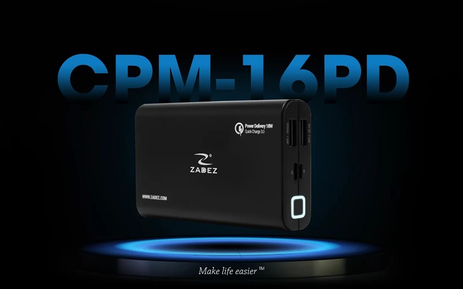 Sạc Dự Phòng Zadez CPM-16PD Đen 