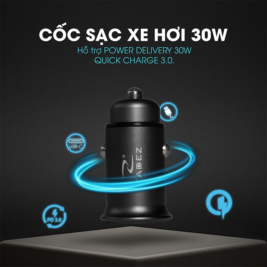Tẩu sạc Ô tô Zadez ZCA-4832 Đen