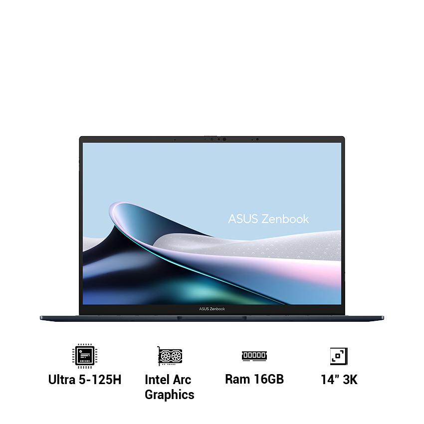 Laptop Asus Zenbook 14 OLED UX3405MA-PP151W ( Ultra 5-125H | 16GB RAM | 512GB SSD | Intel Arc Graphics | 14" 3K OLED | Win 11 | Xanh)