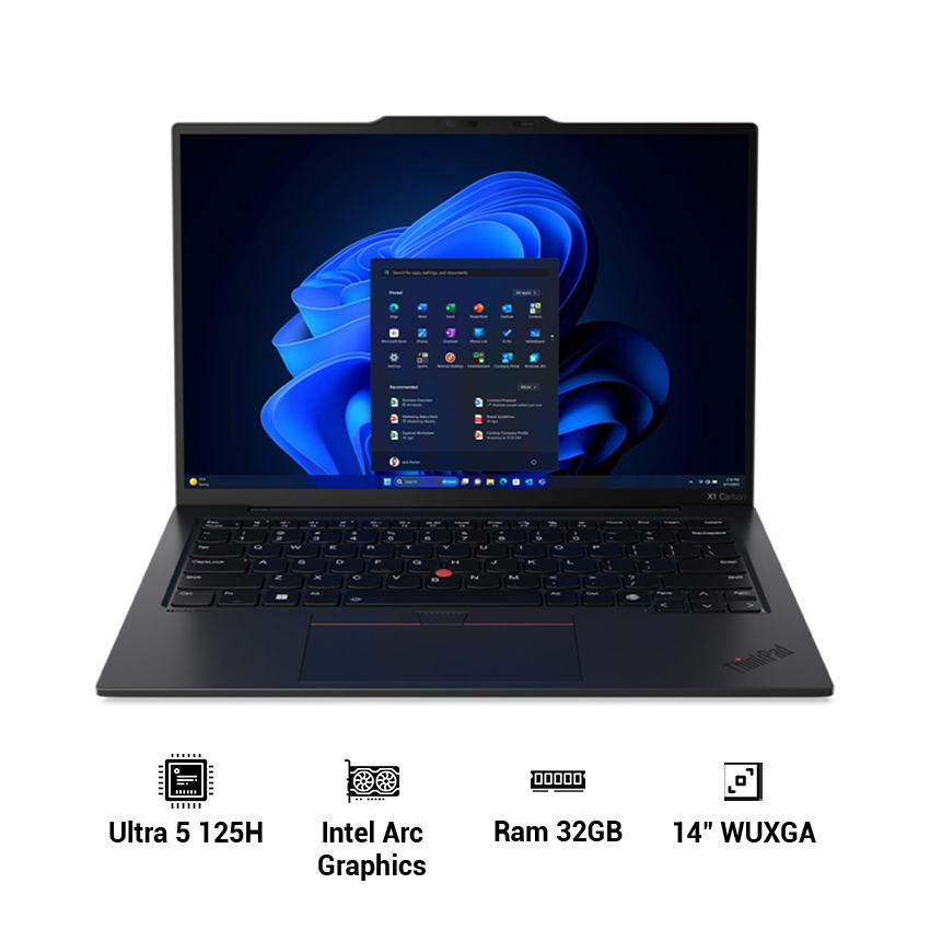 Laptop Lenovo Thinkpad X1 Carbon Gen 12 21KC009MVN ( Ultra 5 125H | 32GB RAM | 512GB SSD | Intel Arc Graphics | 14" WUXGA IPS | WIN 11 Pro | Đen)