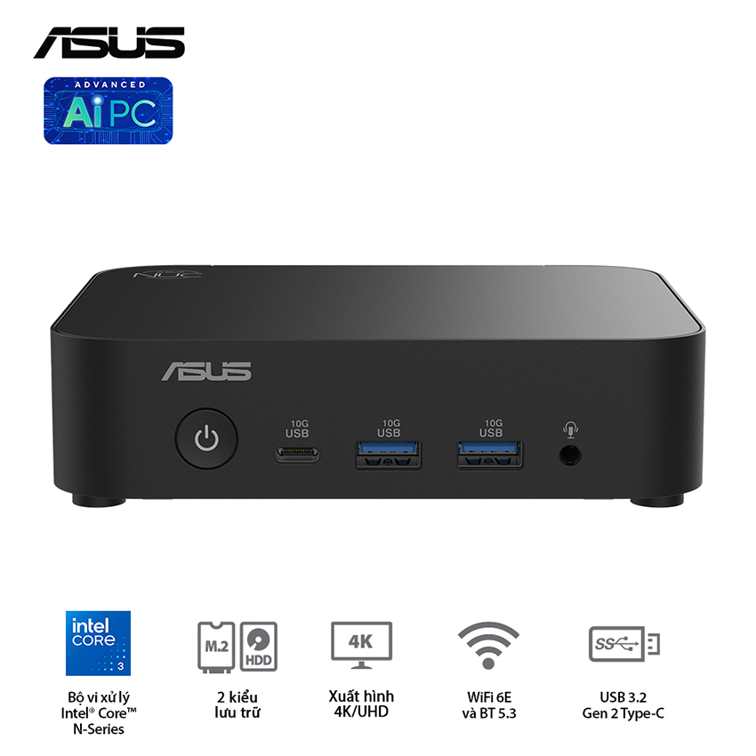 PC Mini Asus NUC 14 Essential NUC14MNK1500000 (Intel Processor N150, Intel® Graphics, Wi-Fi 6E AX211, Bluetooth 5.3)