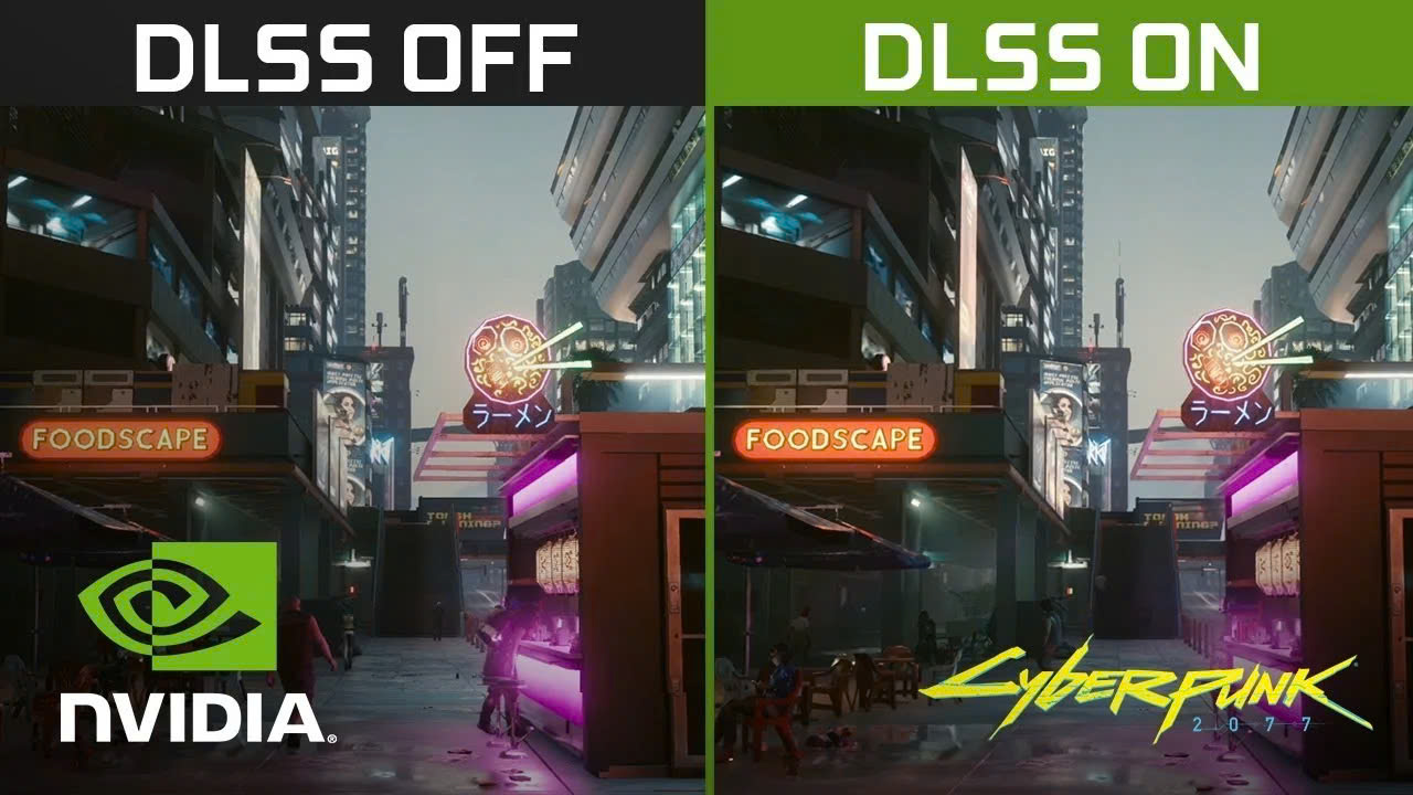  So sánh hiệu suất DLSS On vs Off trong Cyberpunk 2077.