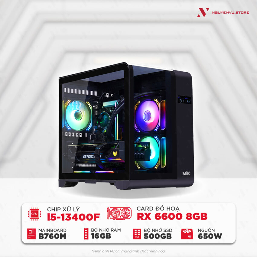 Cấu hình PC gaming intel i5 13400F RX 6600 giá rẻ