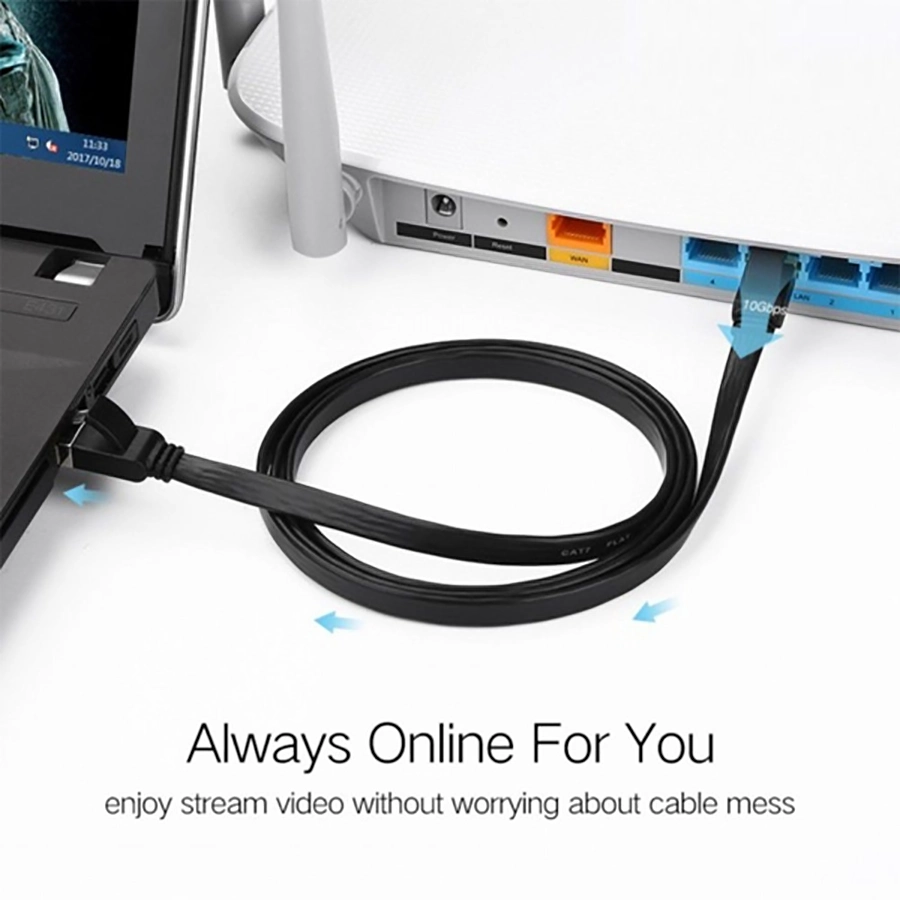 Dây cáp mạng Ugreen 50177 Cat6 đúc sẵn 26AWG (Dây dẹt, dài 8m)