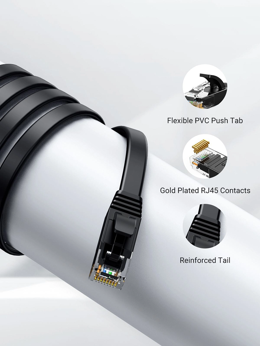 Dây cáp mạng Ugreen 50177 Cat6 đúc sẵn 26AWG (Dây dẹt, dài 8m)