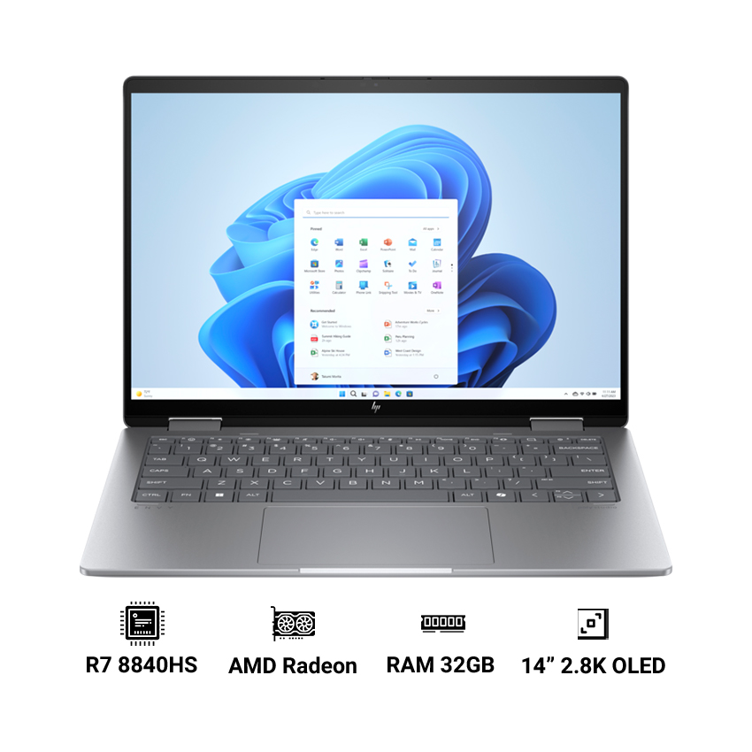 Laptop HP Envy X360 14-fa0046AU A19BNPA (AMD Ryzen 7 8840HS | 32GB RAM | 512TB SSD | AMD Radeon Graphics | 14" 2.8K OLED | Win 11)