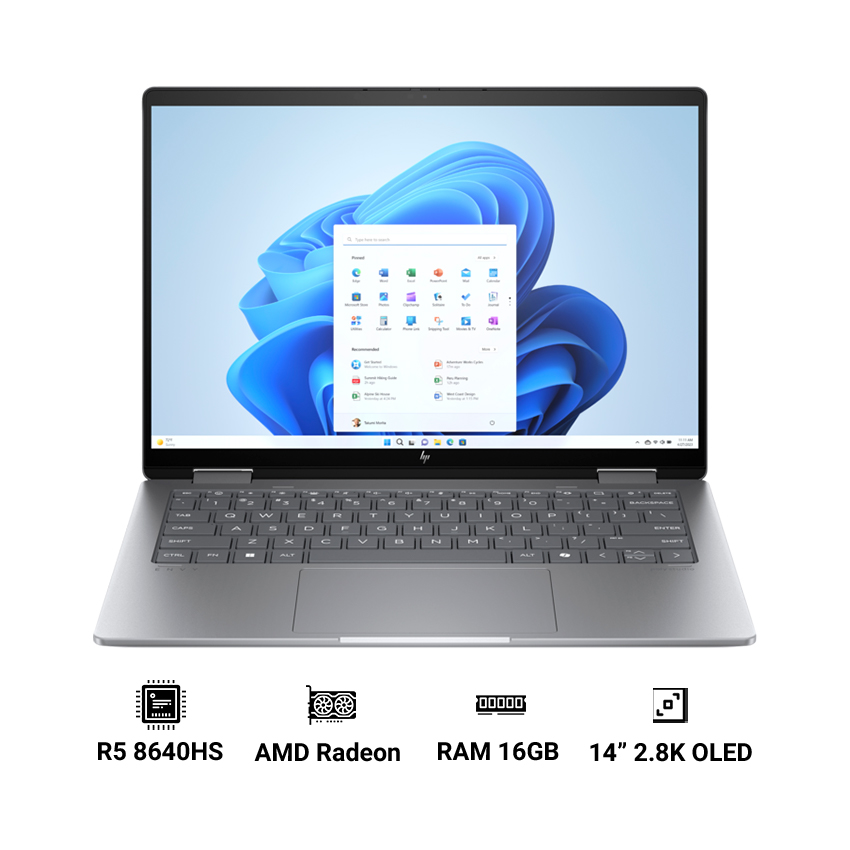 Laptop HP Envy X360 14 fa0096AU AY8U6PA (AMD Ryzen 5 8640HSU | 16GB RAM | 1TB SSD | AMD Radeon Graphics | 14" 2.8K OLED | Win 11)