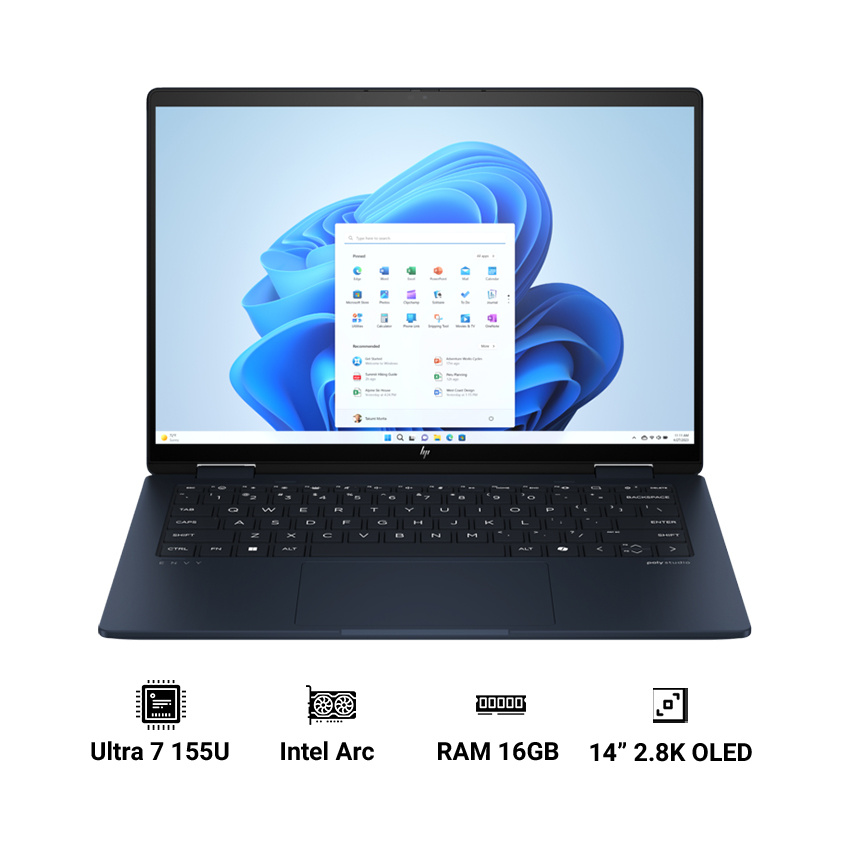 Laptop HP Envy X360 14-fc0087TU A19BXPA (Ultra 7-155U | 16GB RAM | 1TB SSD | Onbroad | 14" 2.8K OLED | Win 11)