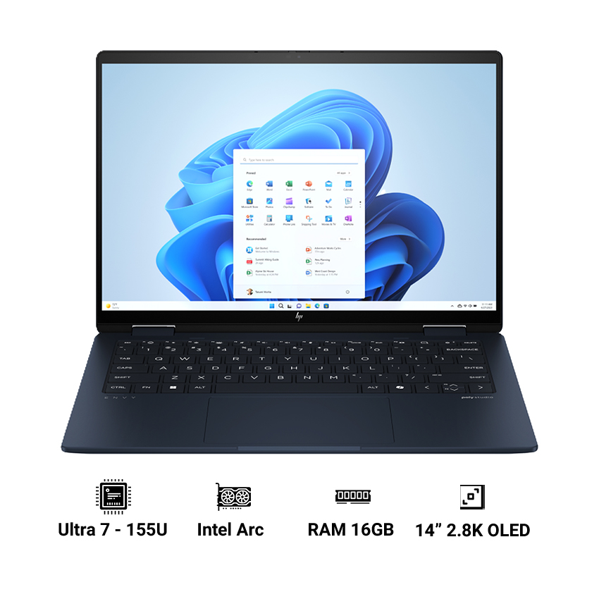 Laptop HP Envy X360 14-fc0155TU AY8W3PA (Ultra 7-155U | 16GB RAM | 1TB SSD | Onbroad | 14" 2.8K OLED | Win 11)