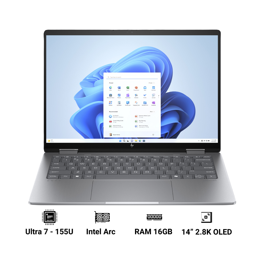 Laptop HP Envy X360 14-fc0156TU AY8W4PA (Ultra 7-155U | 16GB RAM | 1TB SSD | Onbroad | 14" 2.8K OLED | Win 11)