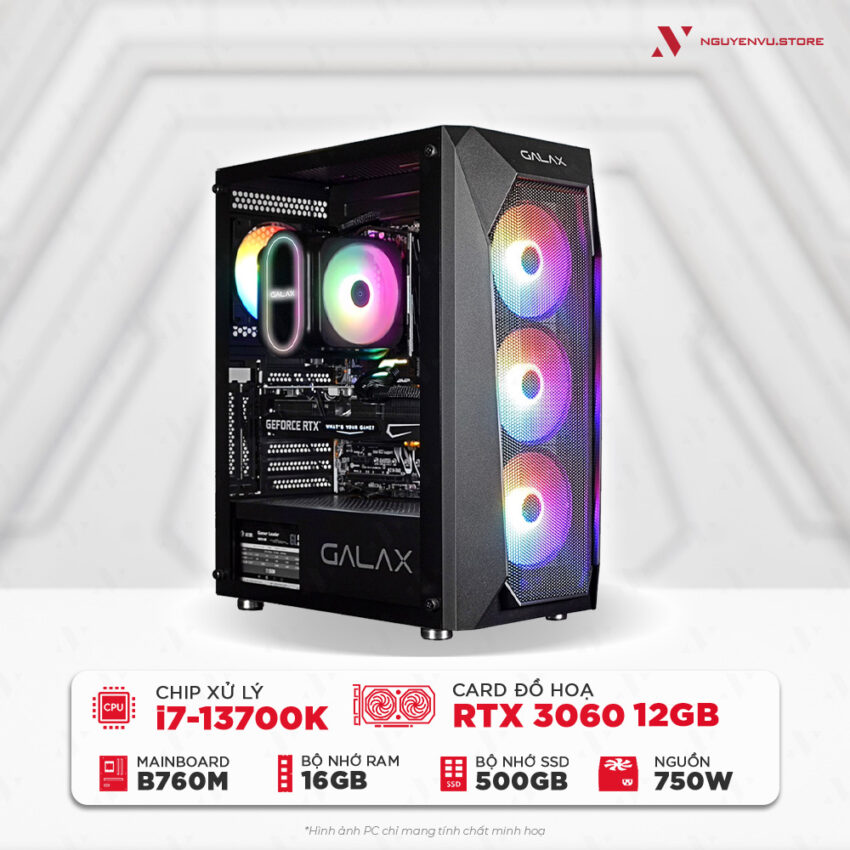 Máy tính PC Gaming NVS Intel i7-13700K RTX 3060 12GB