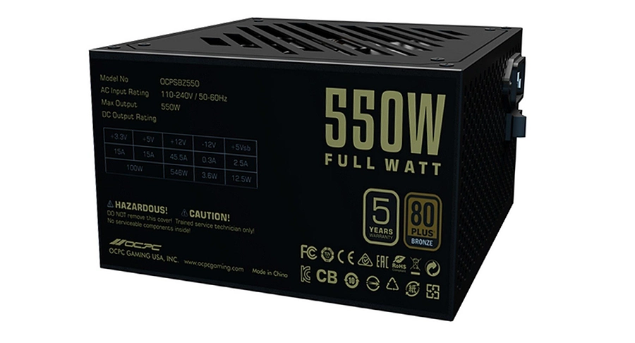 OCPC ENERGIA BZ550 550W Hiệu Suất >80%