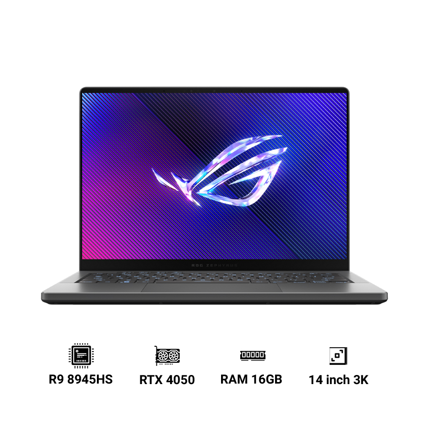 Laptop Asus ROG Zephyrus G14 GA403UU-QS138W (Ryzen 9-8945HS | 16GB | 1TB | RTX 4050 6GB | 14.0inch 3K OLED | Win 11 | Xám)