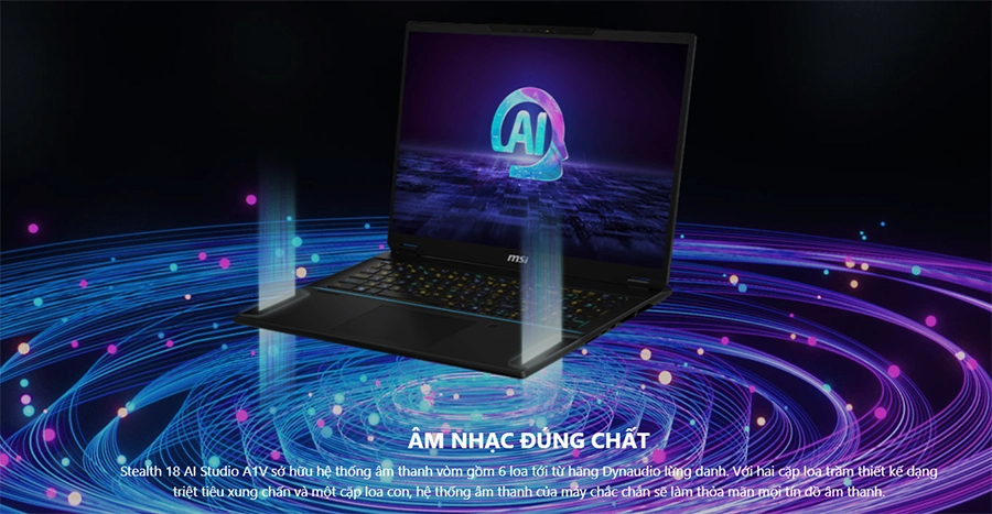 Laptop gaming MSI Stealth 18 AI Studio A1VHG 058VN