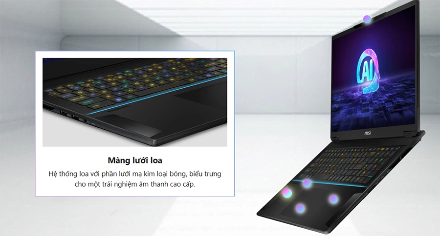 Laptop gaming MSI Stealth 18 AI Studio A1VHG 058VN