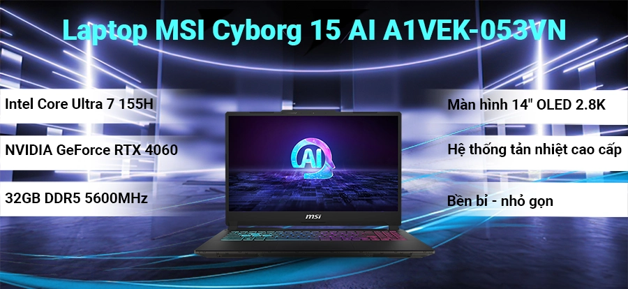Laptop MSI Gaming Stealth 14 AI Studio A1VFG 085VN