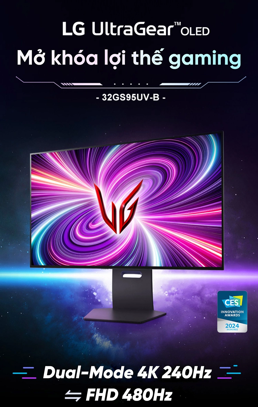 LG UltraGear 32GS95UV-B 32 Inch OLED UHD 240Hz