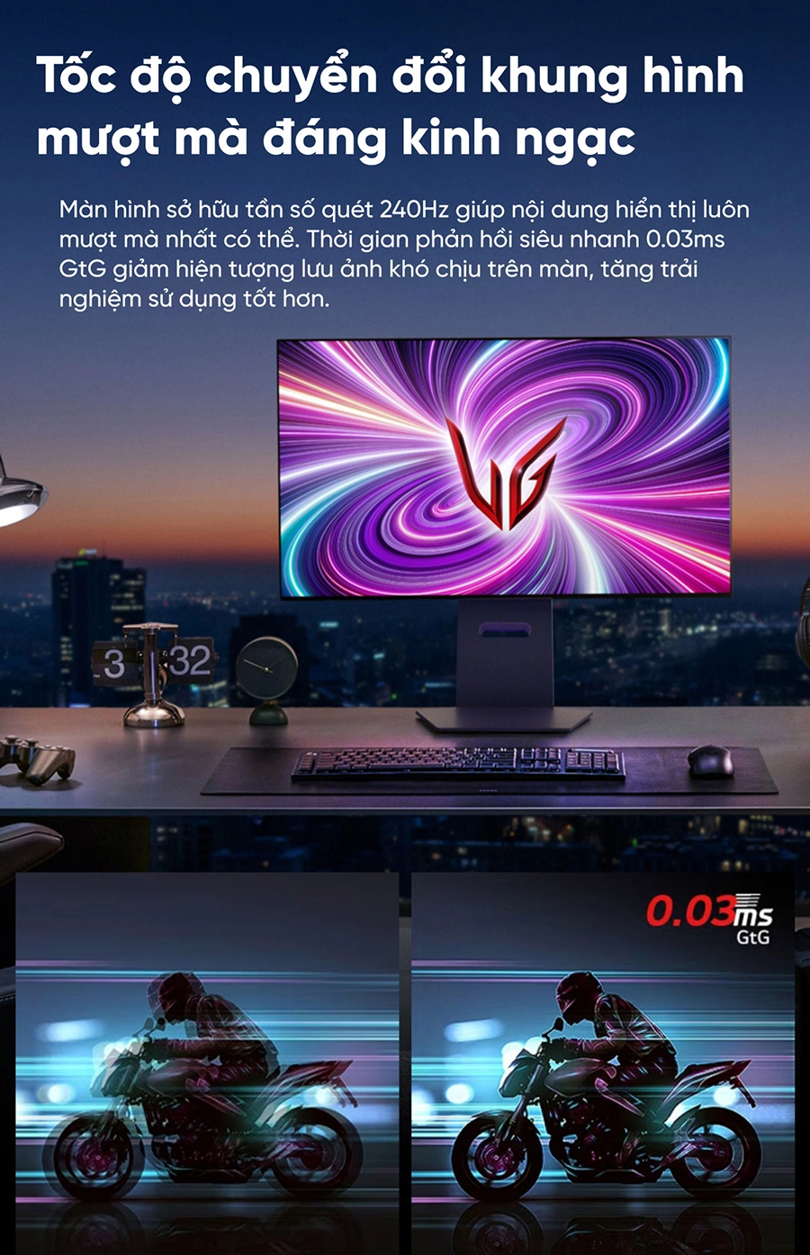 LG UltraGear 32GS95UV-B 32 Inch OLED UHD 240Hz