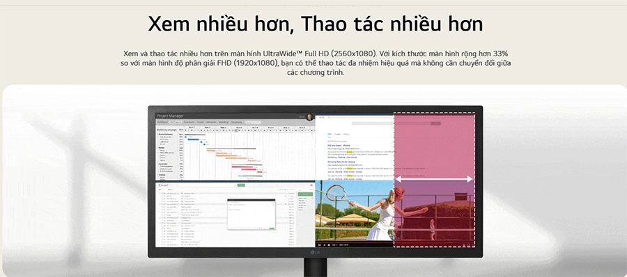 Màn Hình LG UltraWide 26WQ500-B 25.7" FHD IPS 75Hz 5ms