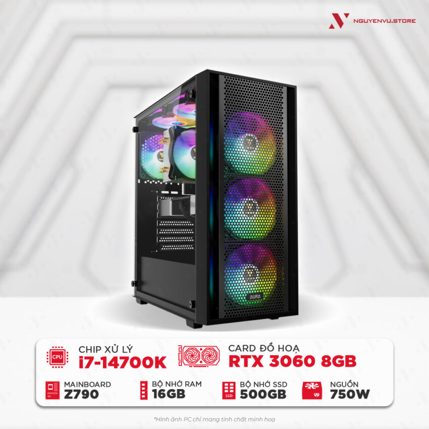 Cấu hình PC gaming Intel i7-14700K RTX 3060