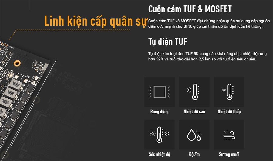 Card màn hình ASUS TUF Gaming RTX 5060 Ti 16GB GDDR7 OC Edition