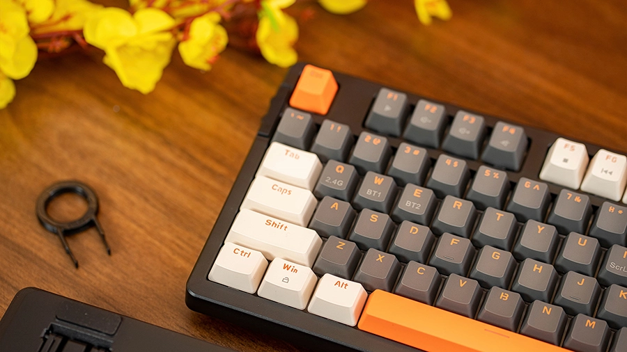 Bàn phím chơi game cơ E-DRA EK398L - Beta (Off White + Gray, Bluetooth, Wireless 2.4G)