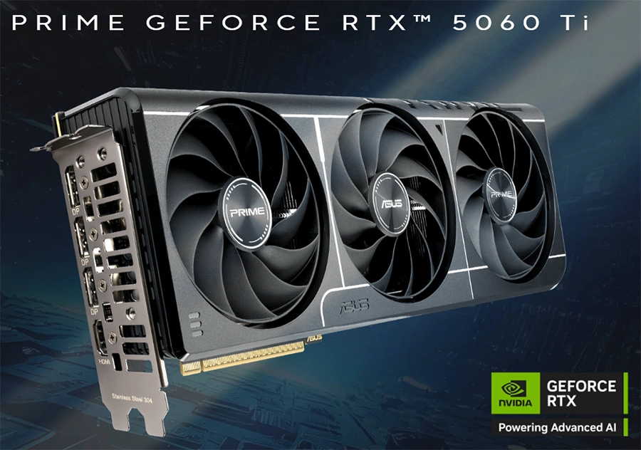 Card màn hình ASUS PRIME RTX 5060 Ti 16GB GDDR7 OC Edition