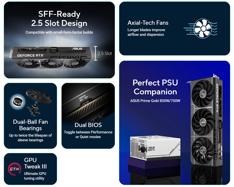 Card màn hình ASUS PRIME RTX 5060 Ti 16GB GDDR7 OC Edition
