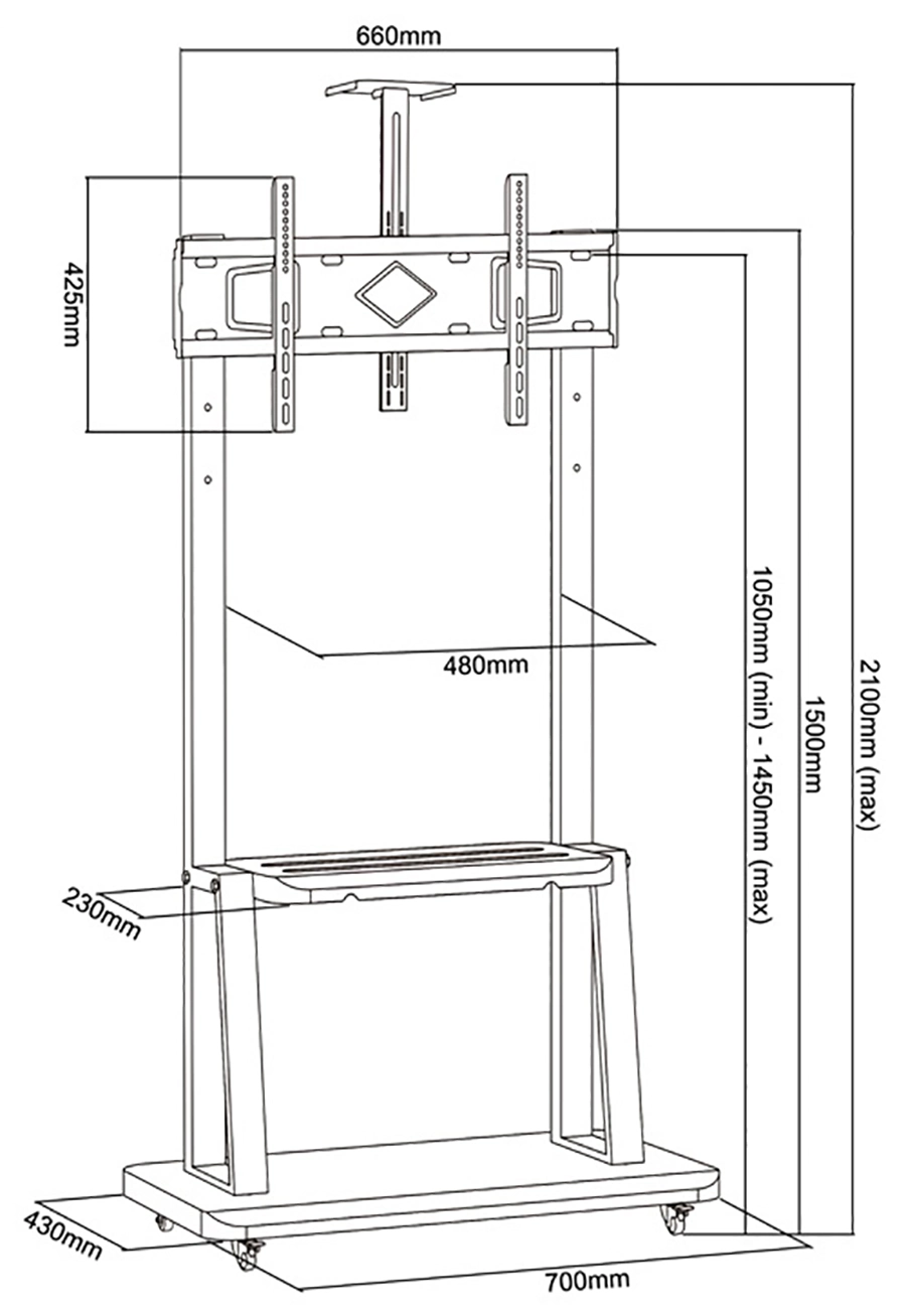 Giá treo tivi di động GL G1700-1P (Hỗ trợ màn hình 32 - 75 inch)