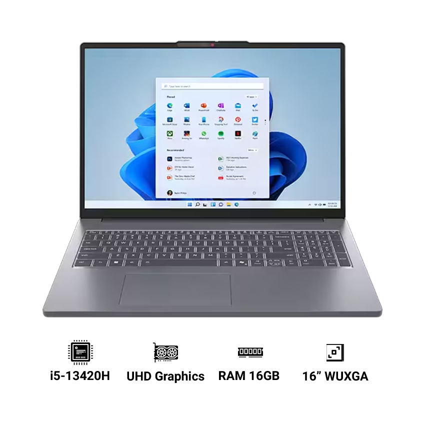 Laptop Lenovo IdeaPad Slim 3 16IRH10 83K20002VN (Core i5-13420H | 16GB | 512GB | Intel UHD Graphics | 16 inch WUXGA | Win 11 | Xám)