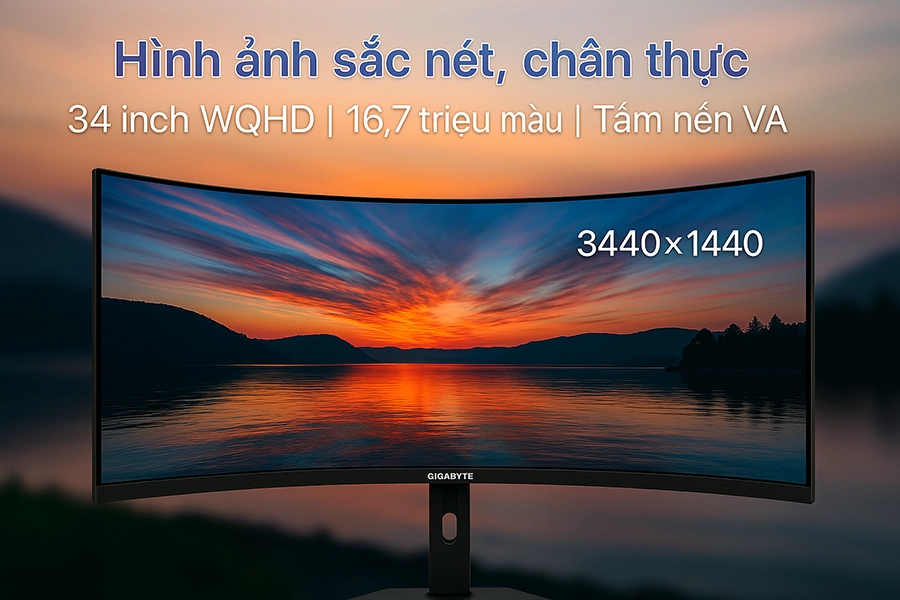 Màn hình cong GIGABYTE G34WQC 34" 2K VA 144Hz 1ms