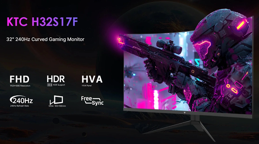 Màn Hình Cong KTC H32S17F 31.5 inch FHD HVA 240Hz 3ms