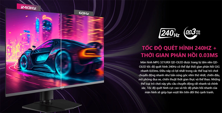 Màn Hình Gaming MSI MPG 321URX QD-OLED 32" UHD QD-OLED 240Hz 0.03ms