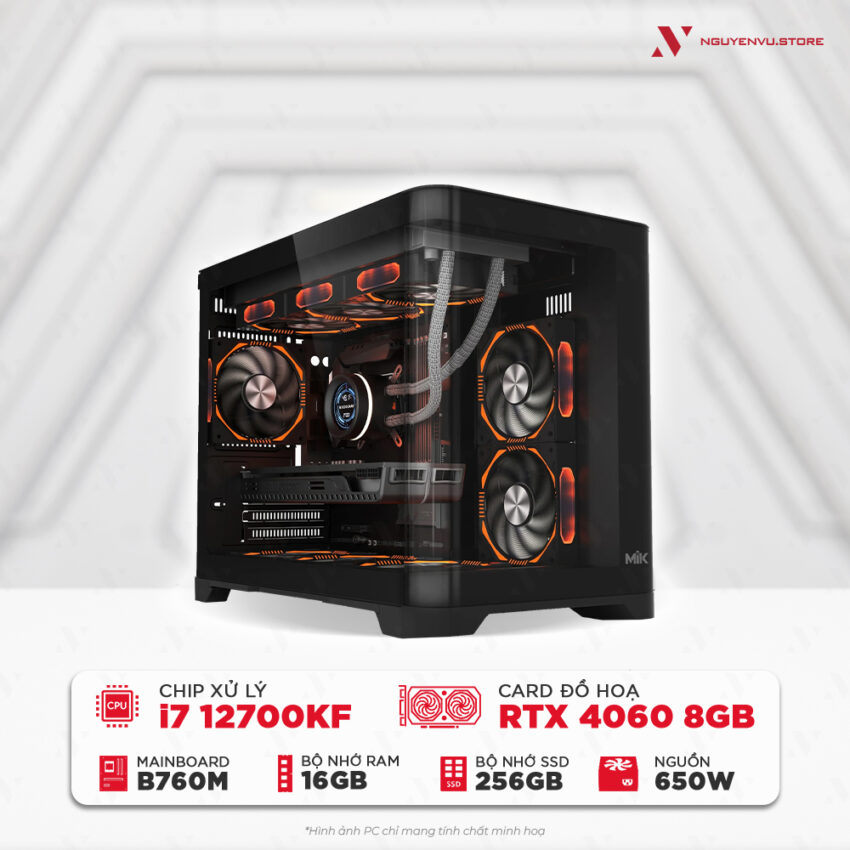 Máy tính chơi game NVS Intel i7 12700KF RTX 4060 8GB