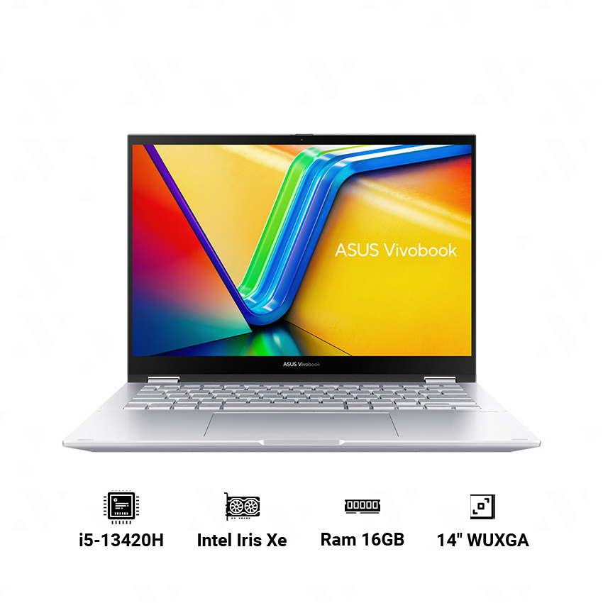 Laptop Asus Vivobook S 14 Flip TP3402VA-LZ632W ( i5 13420H | 16GB RAM | B SSD | Intel Iris Xe | 14" WUXGA | Win 11 | Bạc)
