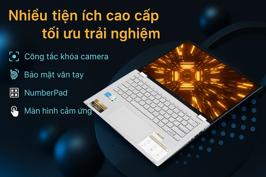 Laptop Asus Vivobook S 14 Flip TP3402VA-LZ632W ( i5 13420H | 16GB RAM | B SSD | Intel Iris Xe | 14" WUXGA | Win 11 | Bạc)