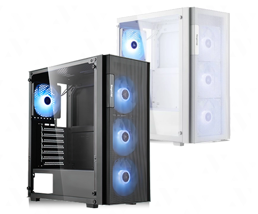 VỎ CASE SEGOTEP AXE5-A (ATX-4 fan RGB, MID TOWER, BLACK / WHITE)